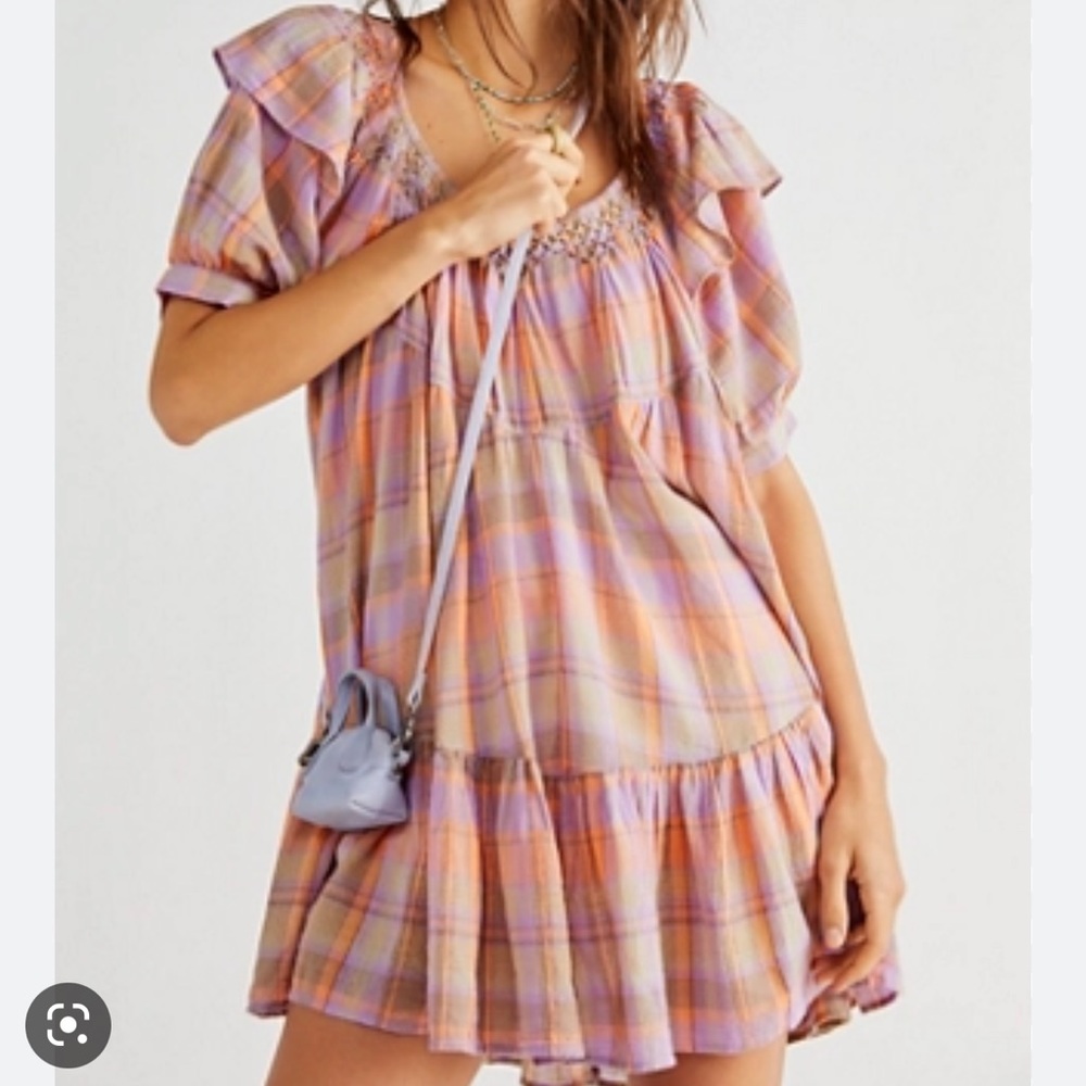 Free People Plaid mini dress